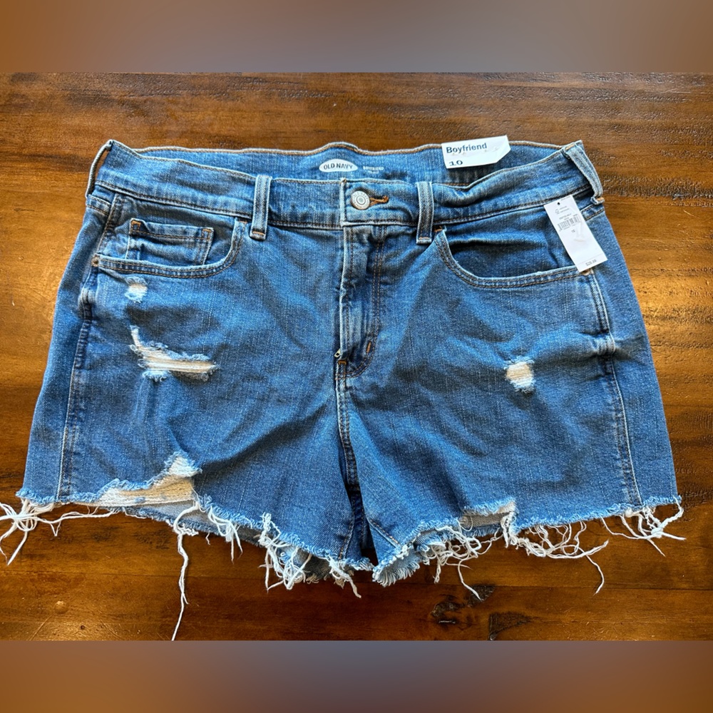 Old Navy | Boyfriend Distressed Jean Shorts Size 10